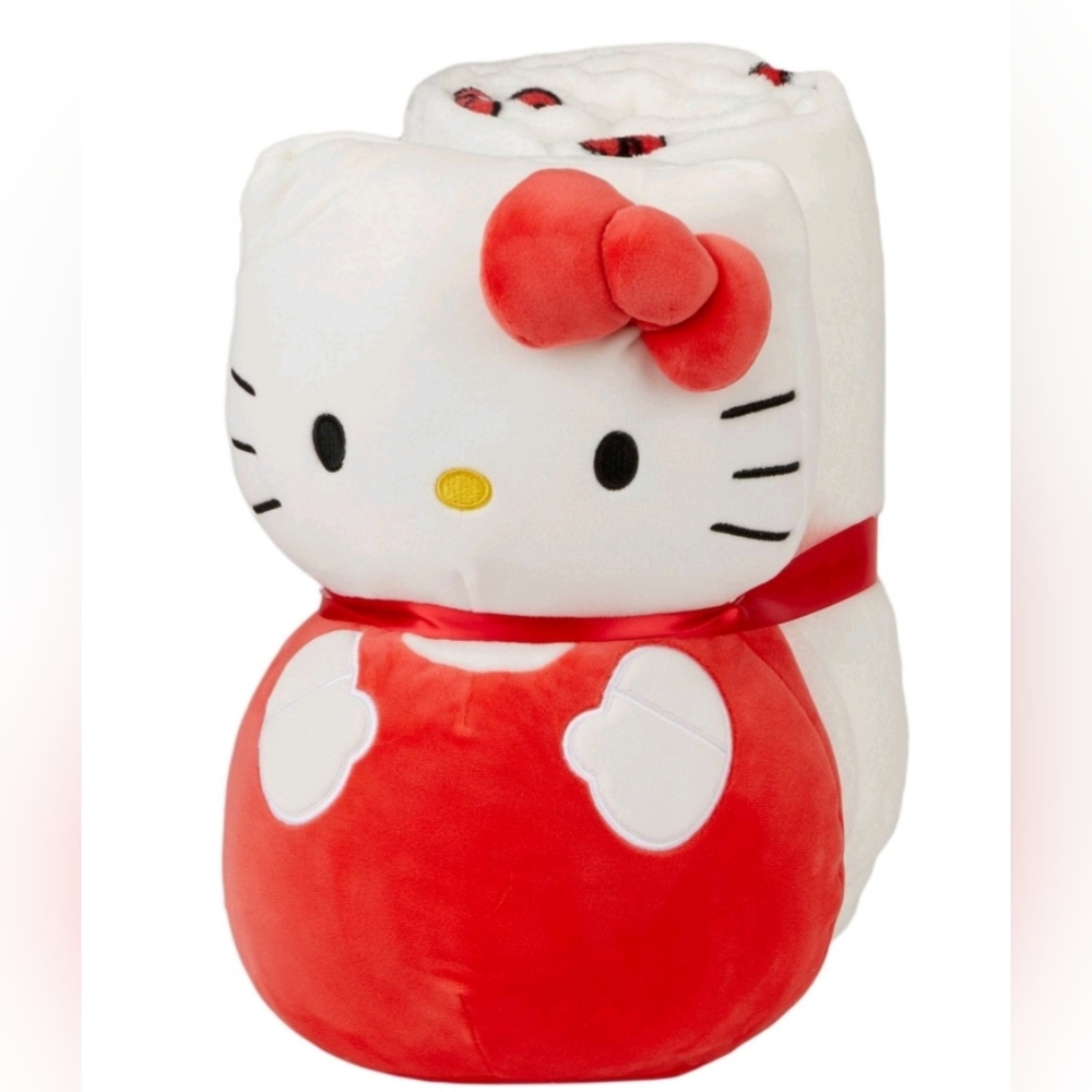 Hello Kitty Pillow & Throw Set Red White